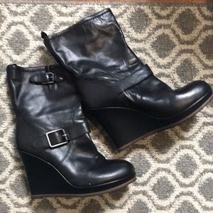 Lucky Brand Booties, black leather. Size 9